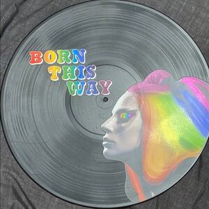 Born This Way Vinyl Record with Rainbow Design